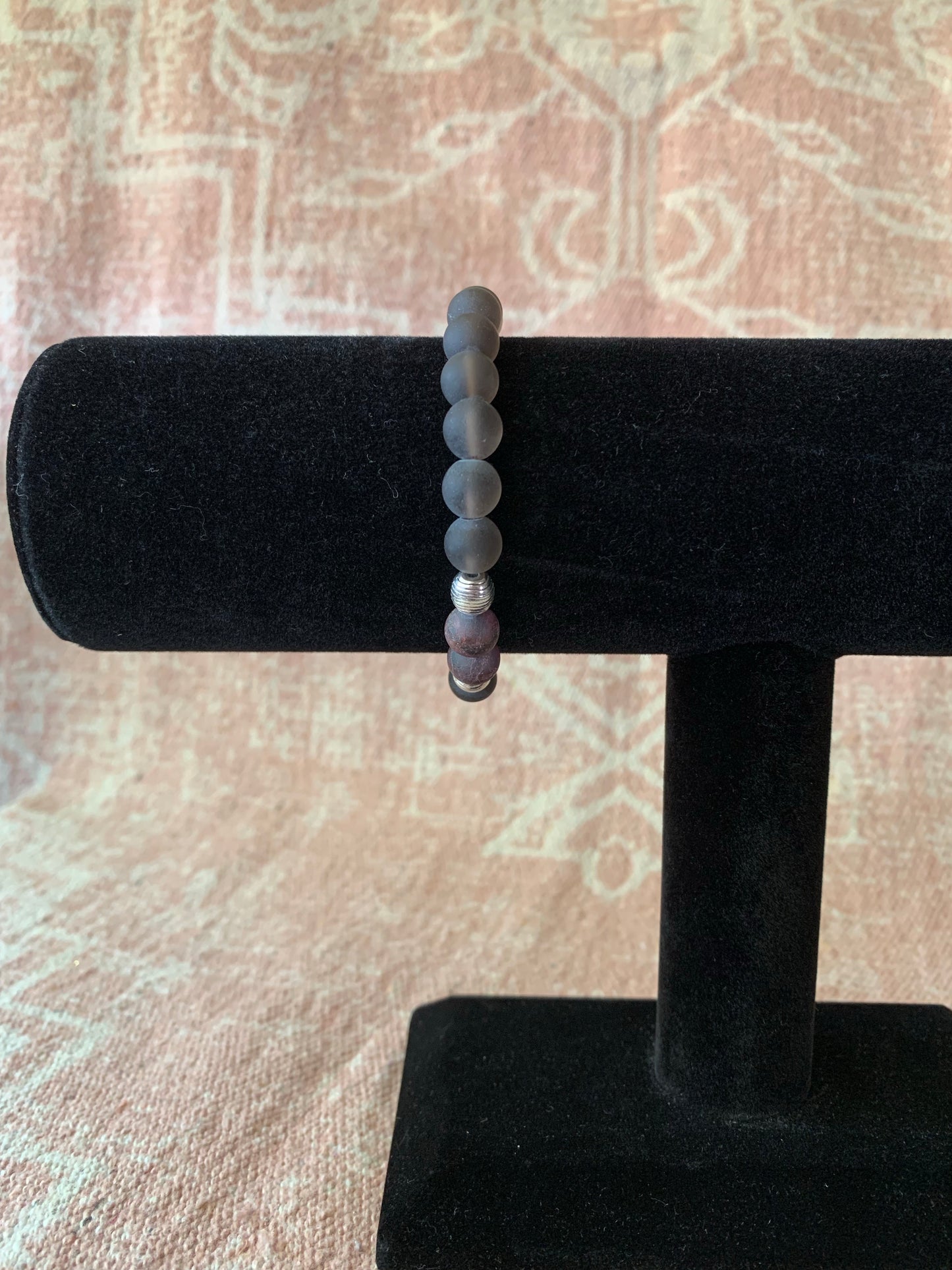 Smoky Quartz with Garnet Bracelet