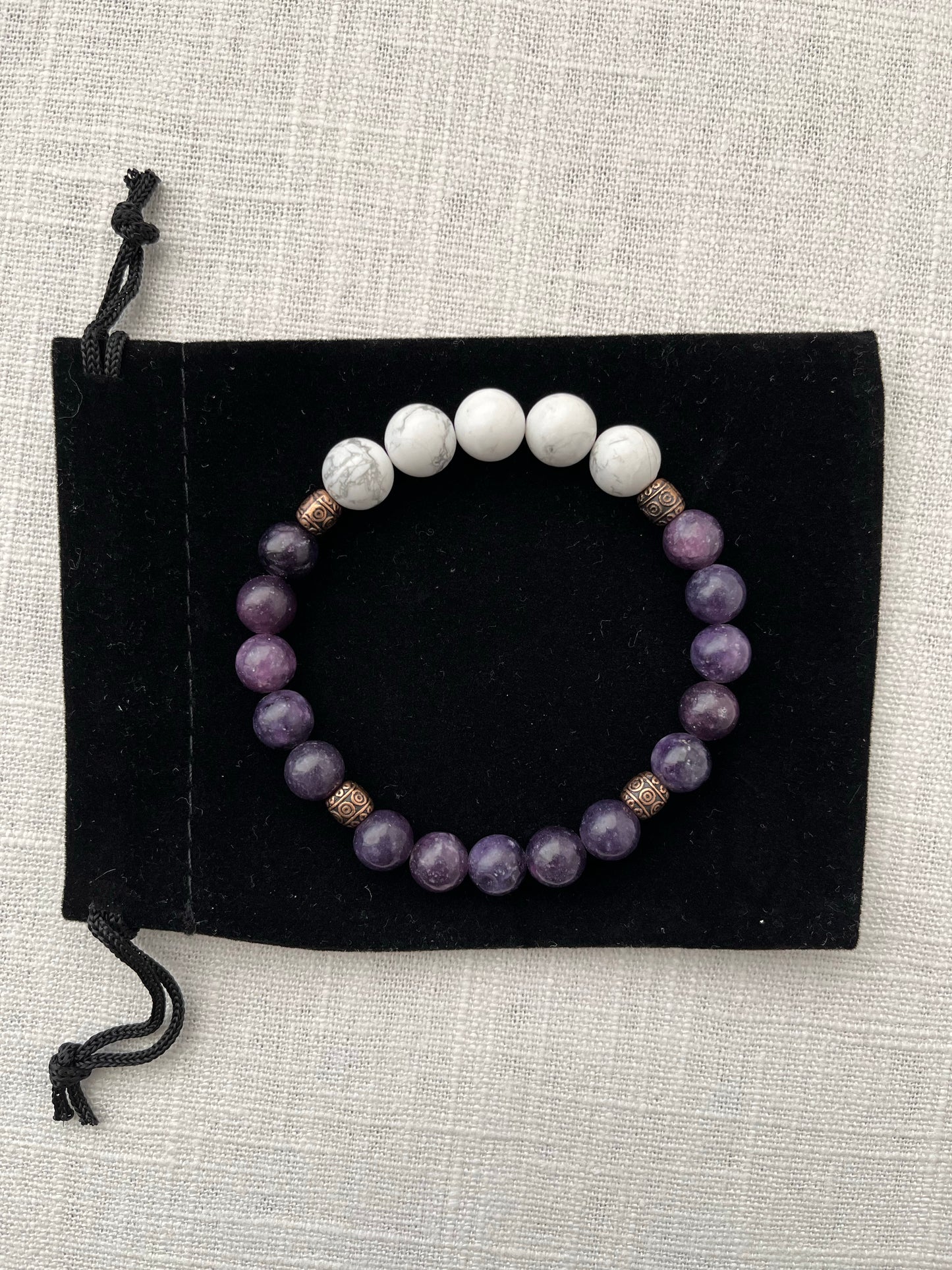 Large Lepidolite with Howlite Bracelet