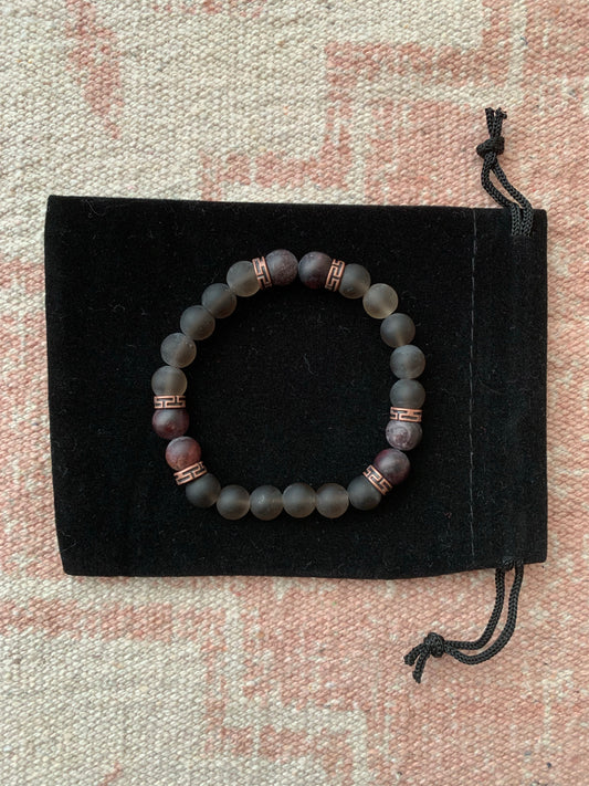 Smoky Quartz with Garnet Bracelet