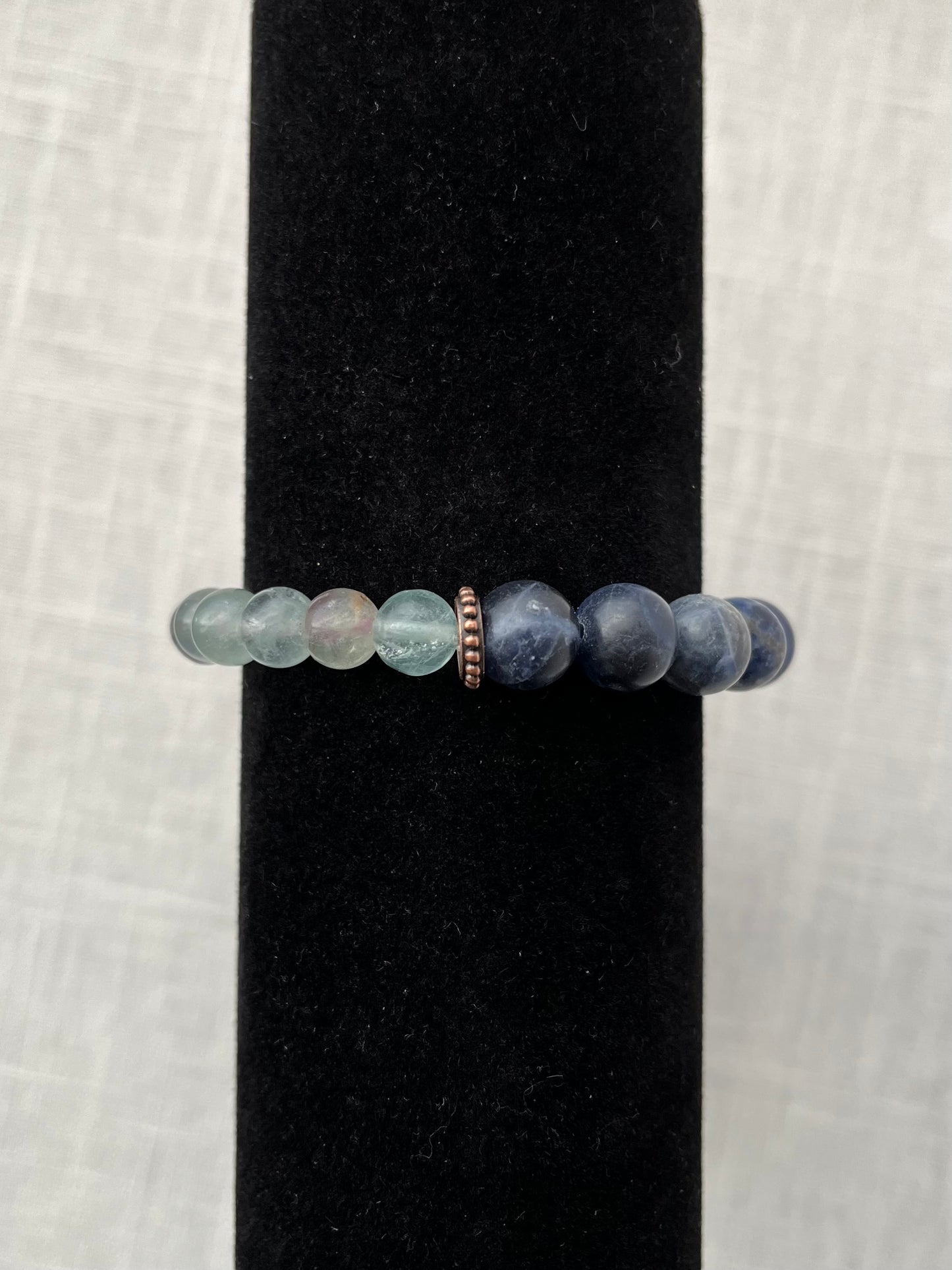 Large Fluorite with Sodalite Bracelet