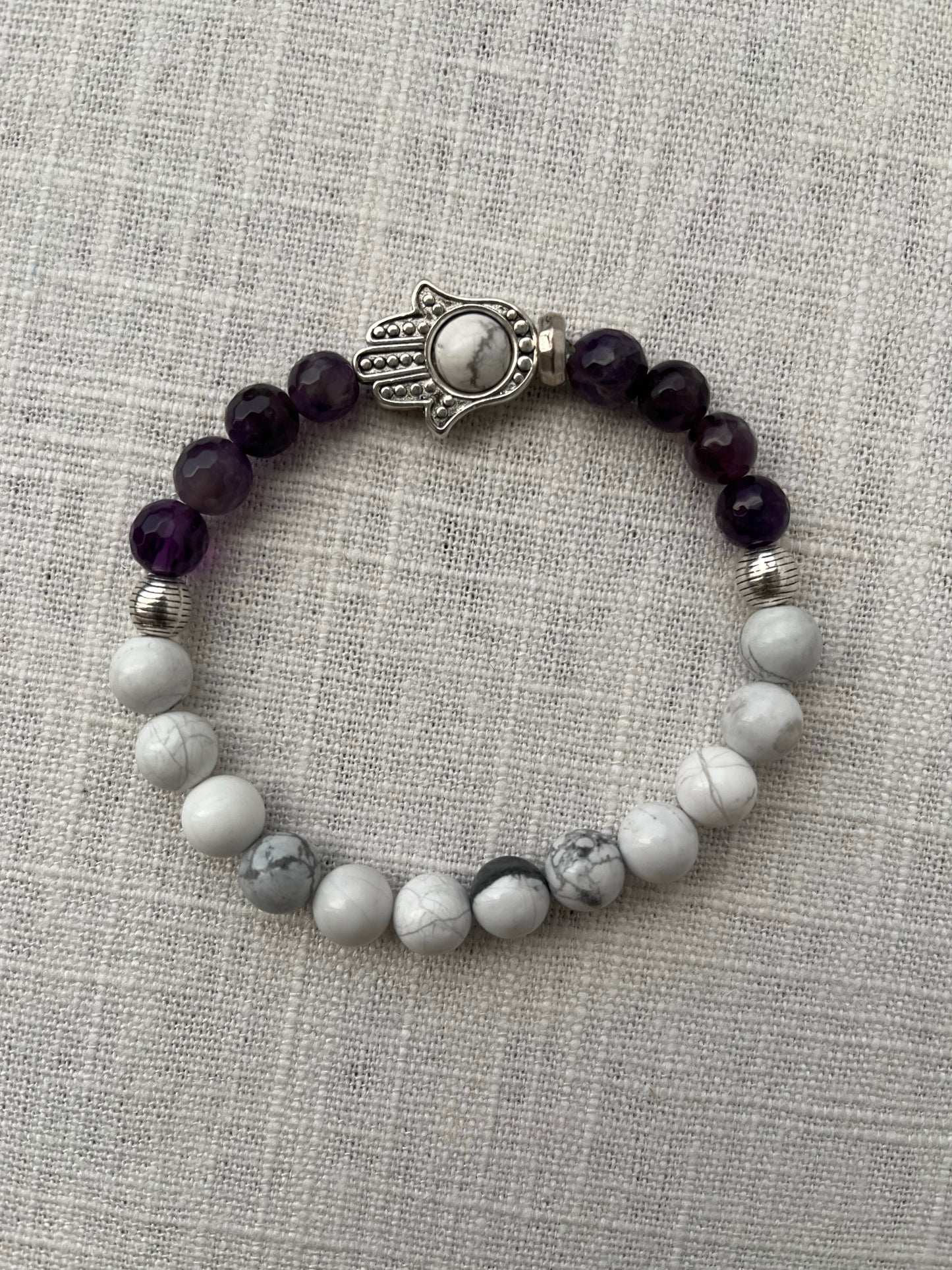 Large Howlite with Amethyst Bracelet