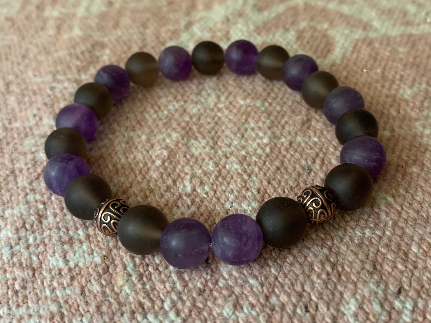 Smoky Quartz with Amethyst Bracelet