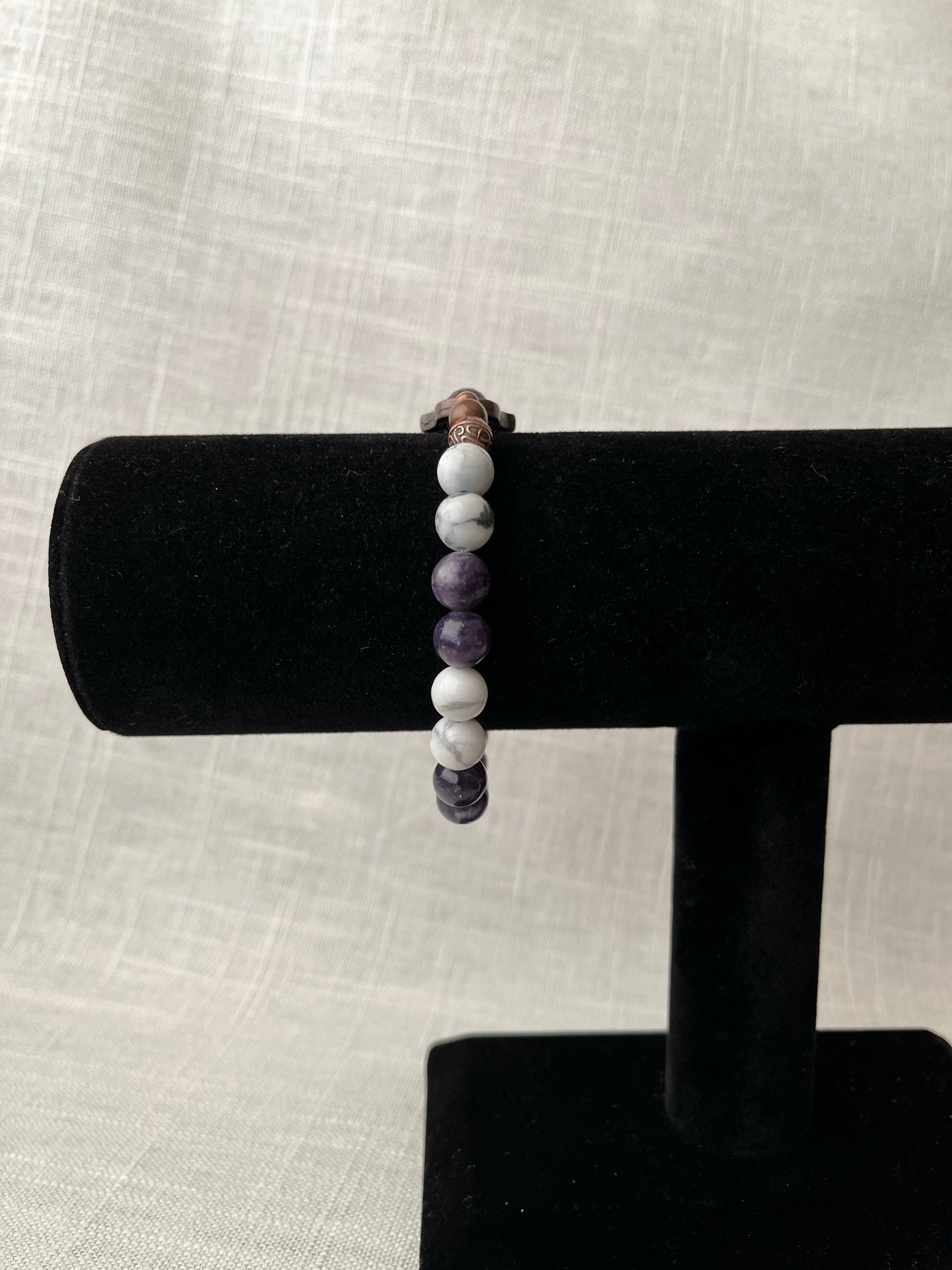 Large Lepidolite with Howlite Bracelet