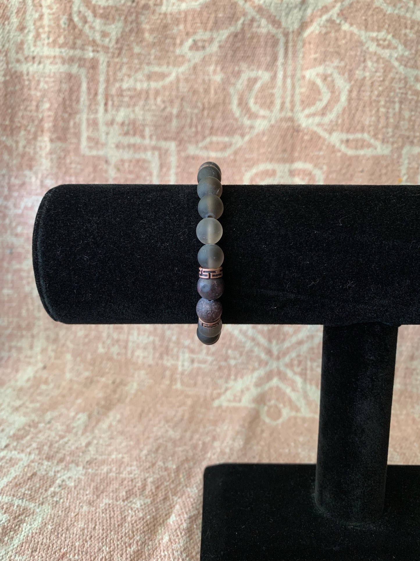 Smoky Quartz with Garnet Bracelet