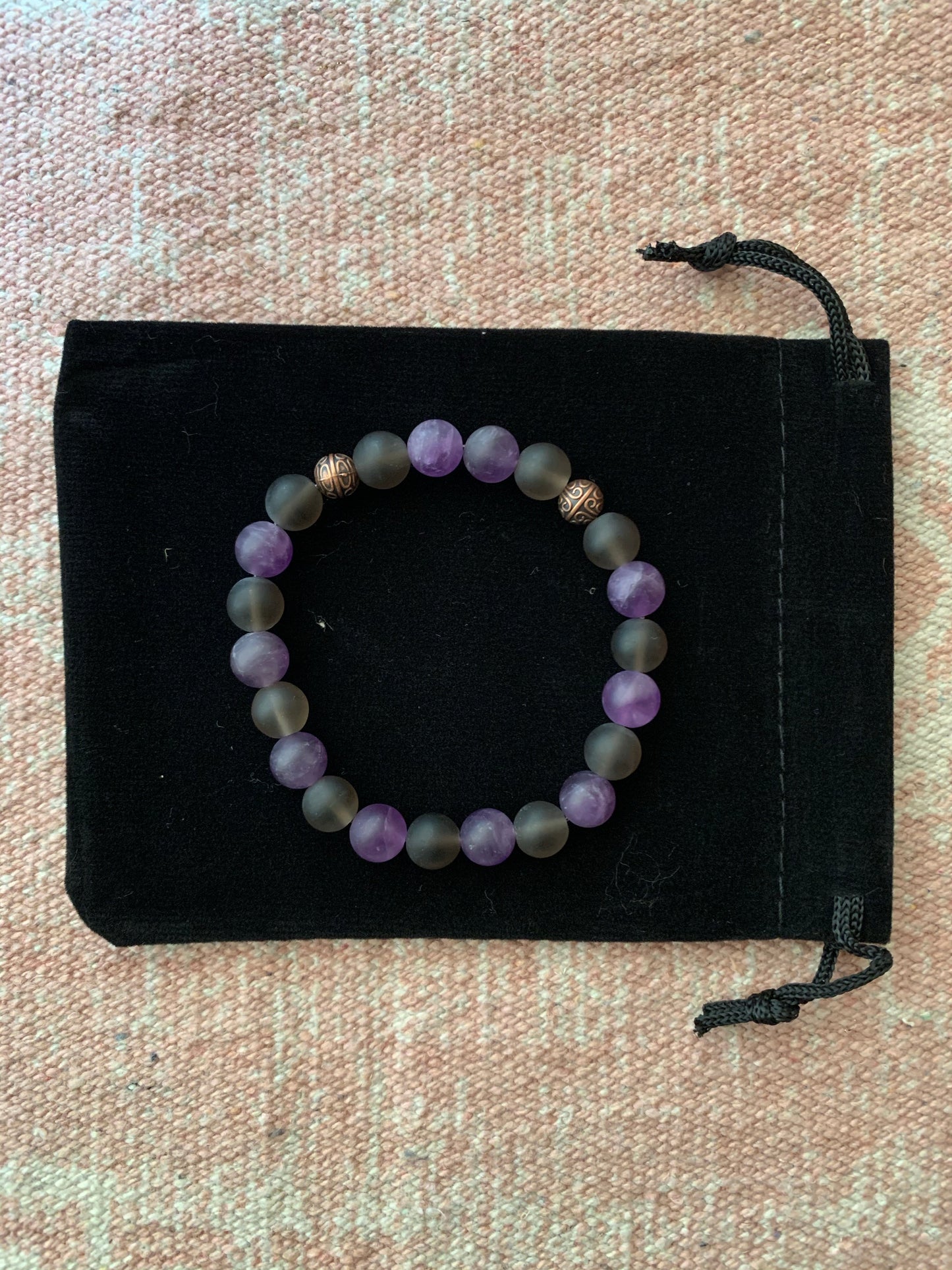 Smoky Quartz with Amethyst Bracelet
