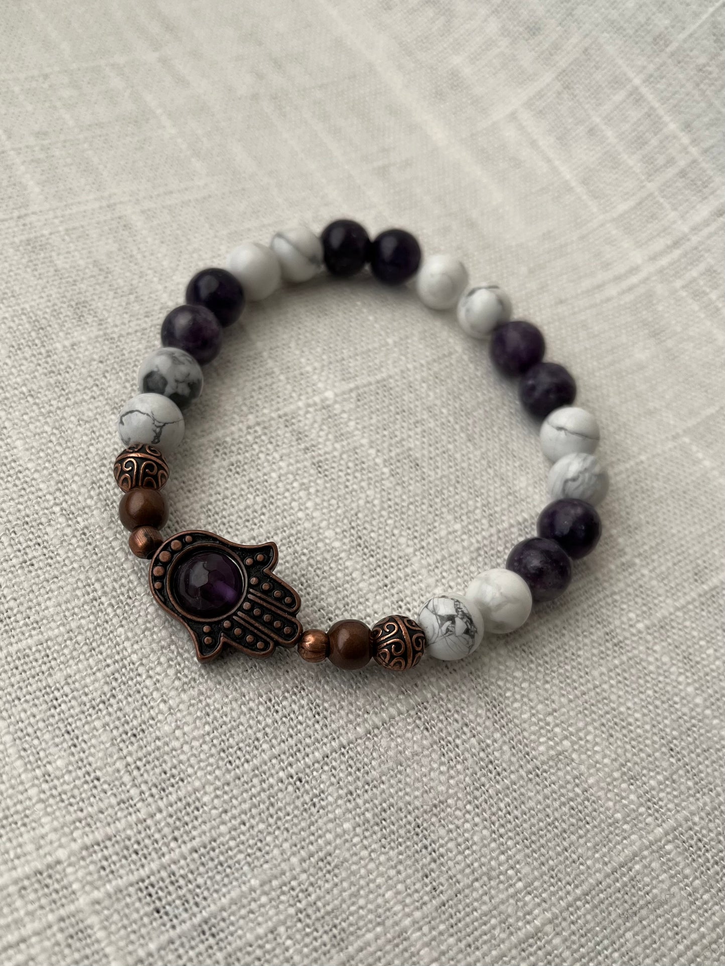 Large Lepidolite with Howlite Bracelet