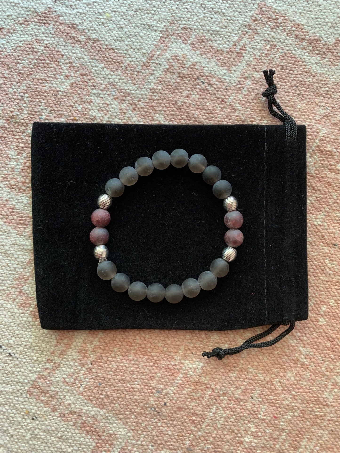 Smoky Quartz with Garnet Bracelet