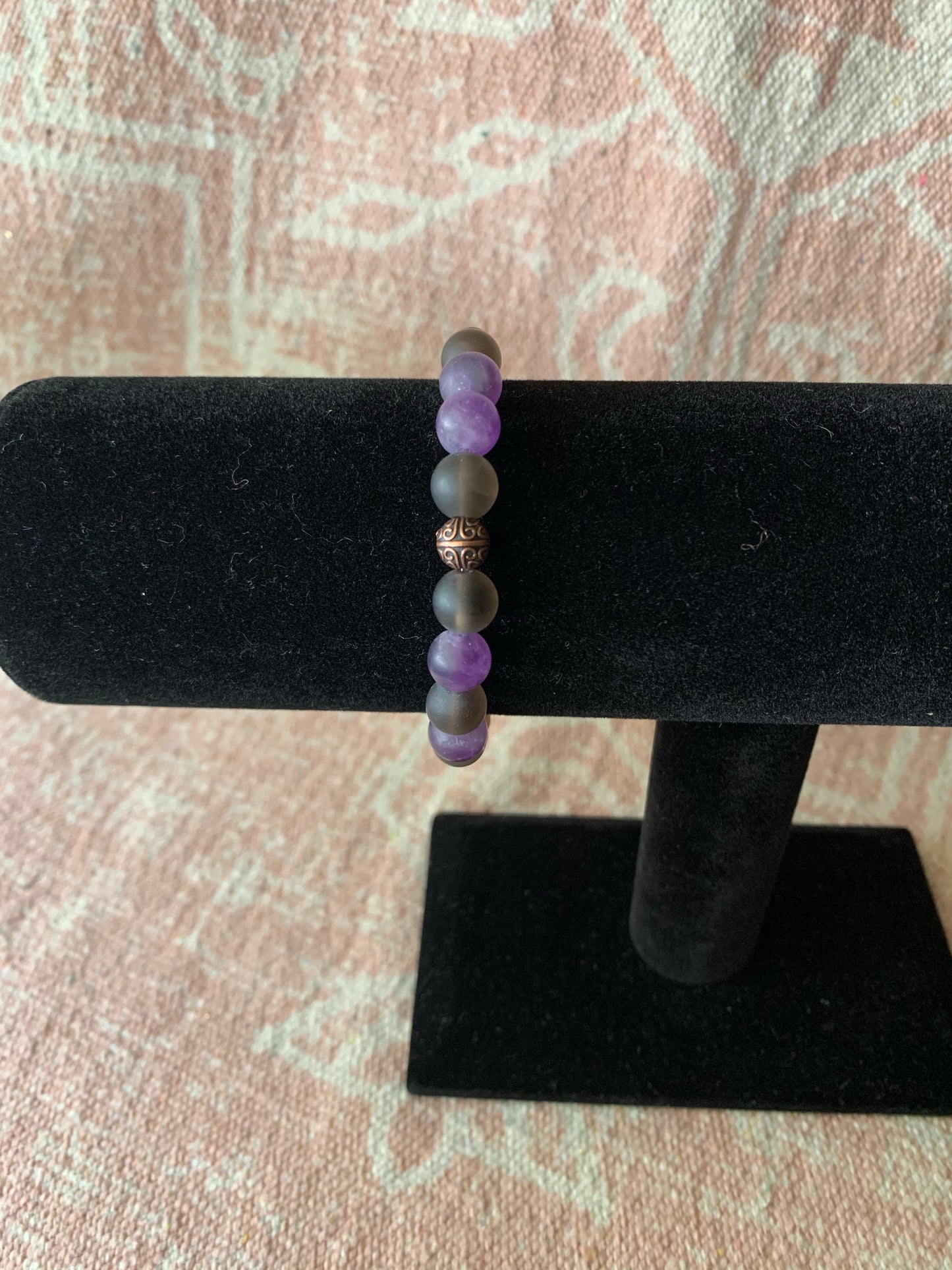 Smoky Quartz with Amethyst Bracelet