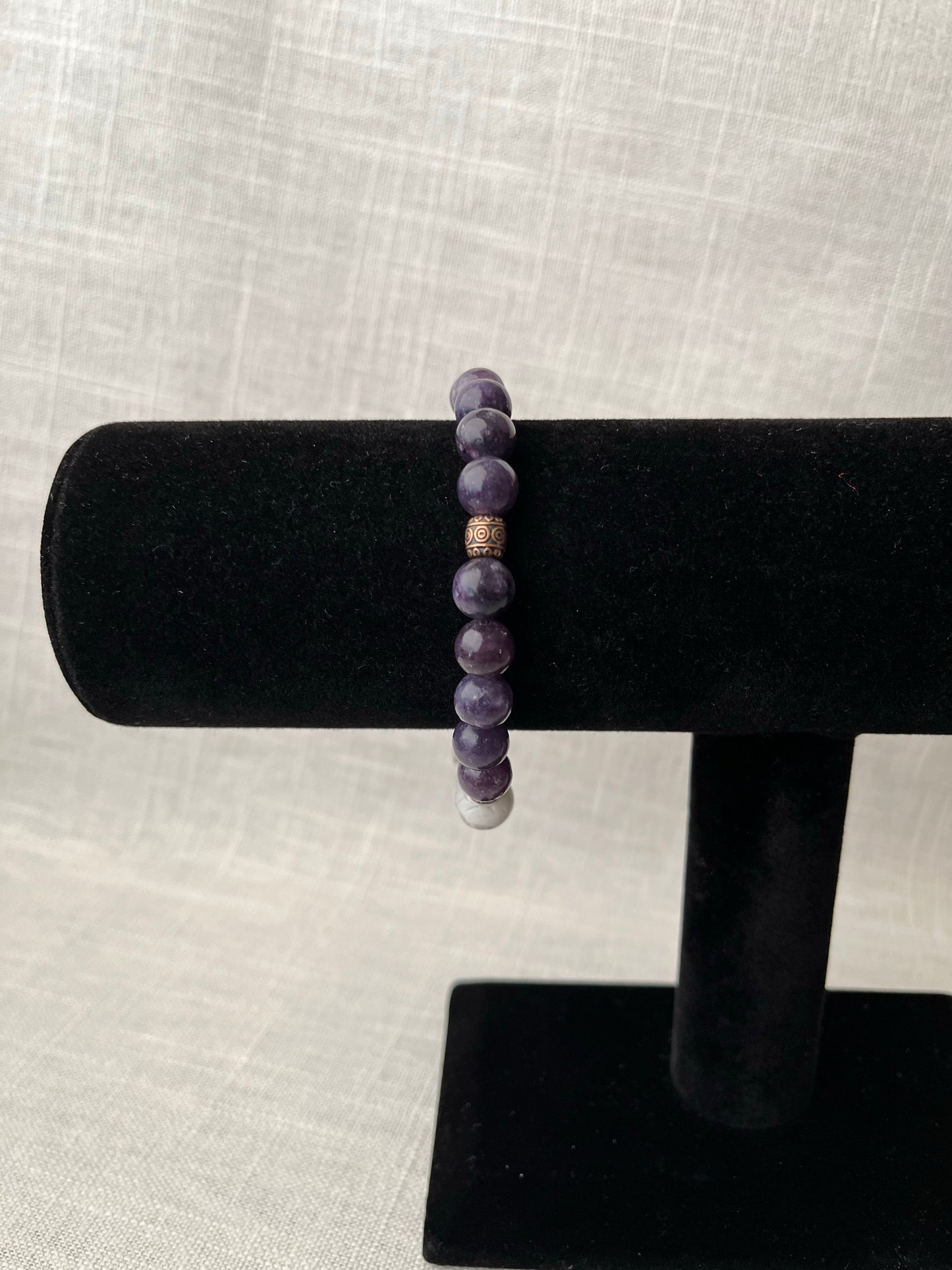 Large Lepidolite with Howlite Bracelet