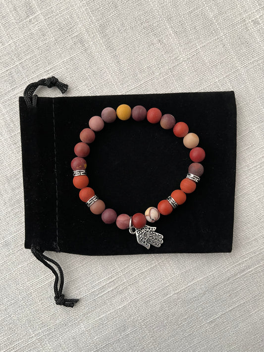 Large Mookaite with Red Jasper Bracelet