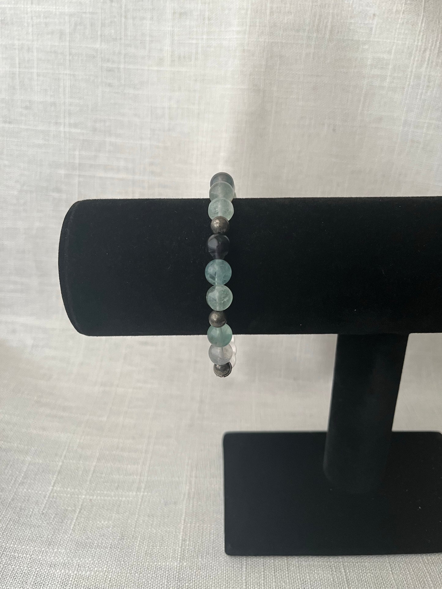 Large Fluorite with Pyrite Bracelet