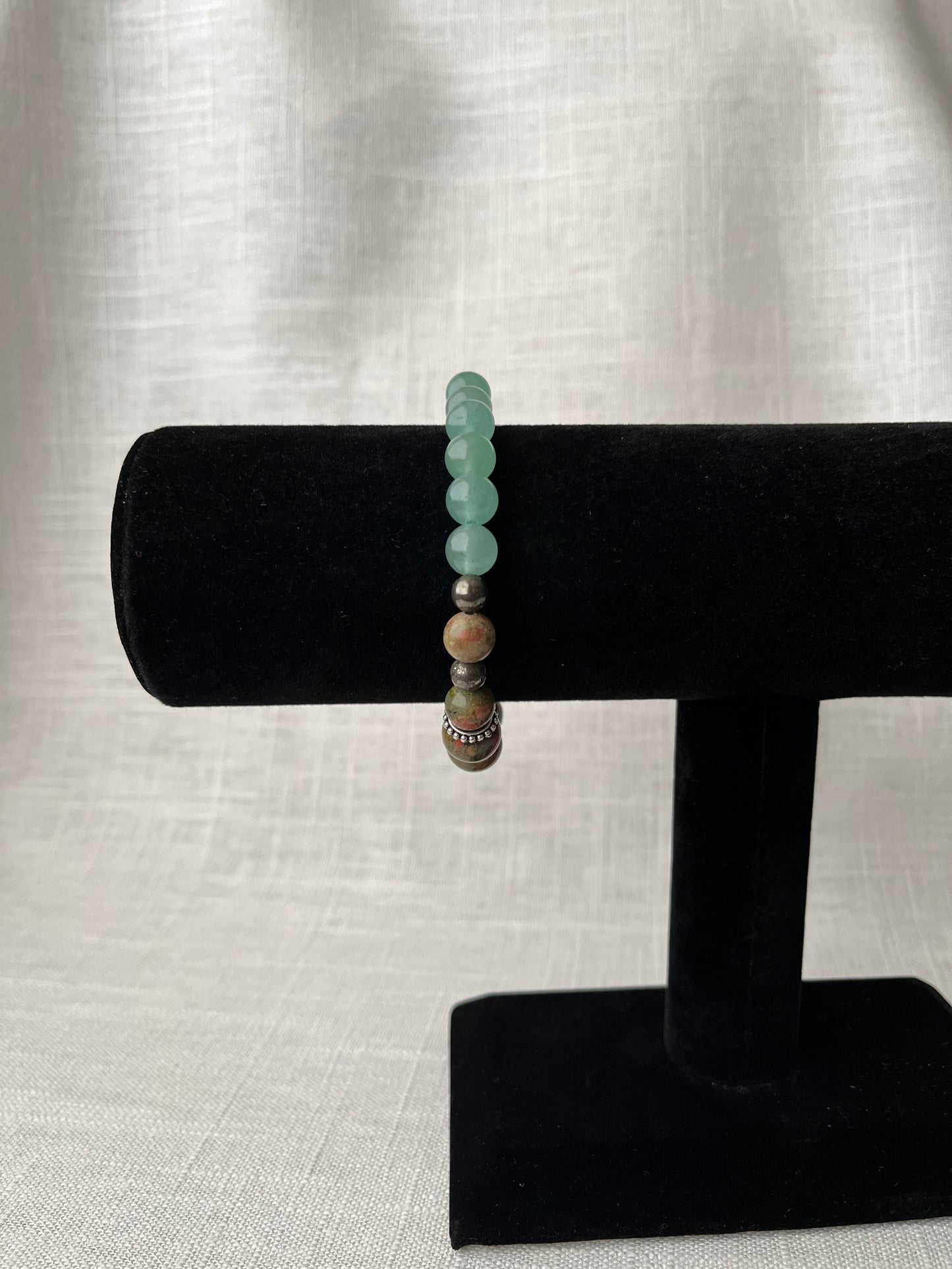 Large Green Aventurine with Unakite Bracelet