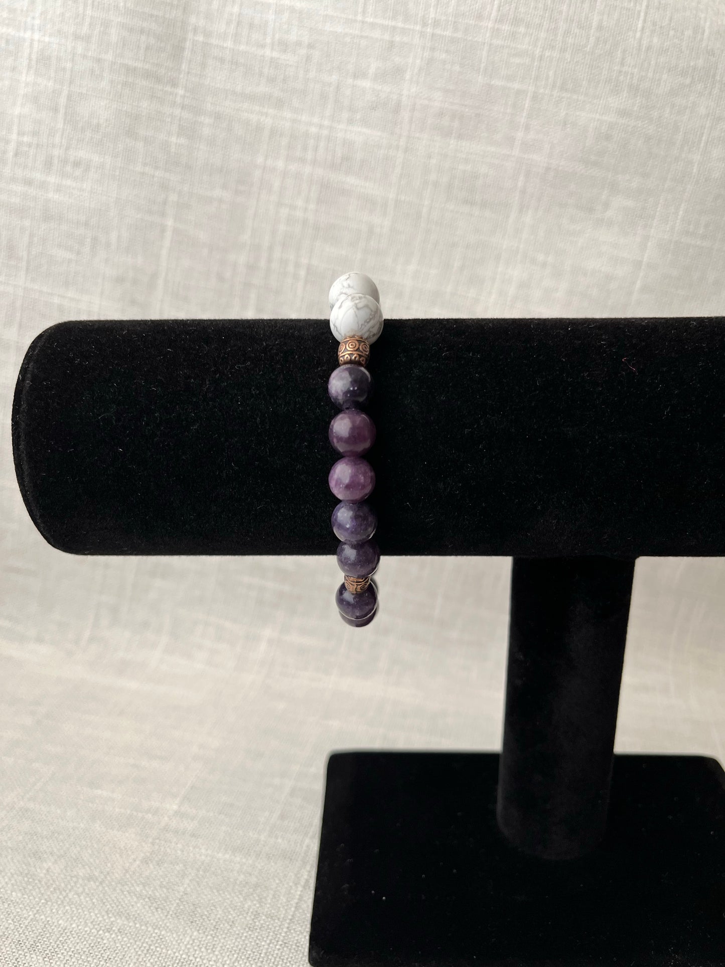 Large Lepidolite with Howlite Bracelet