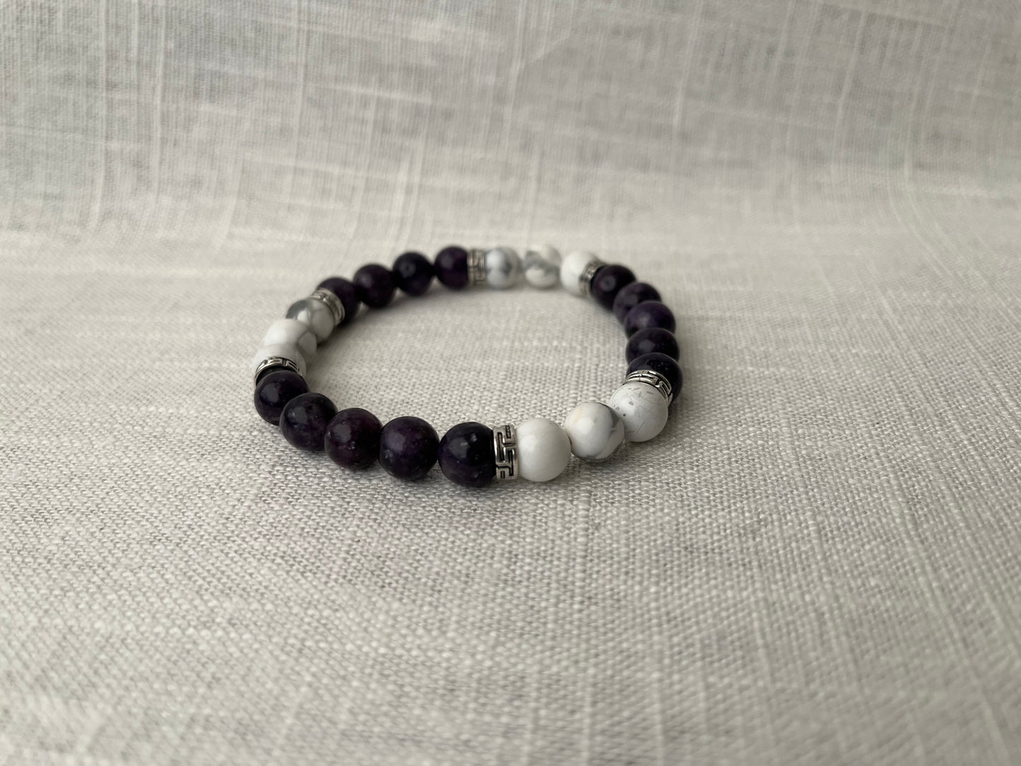 Large Lepidolite with Howlite Bracelet