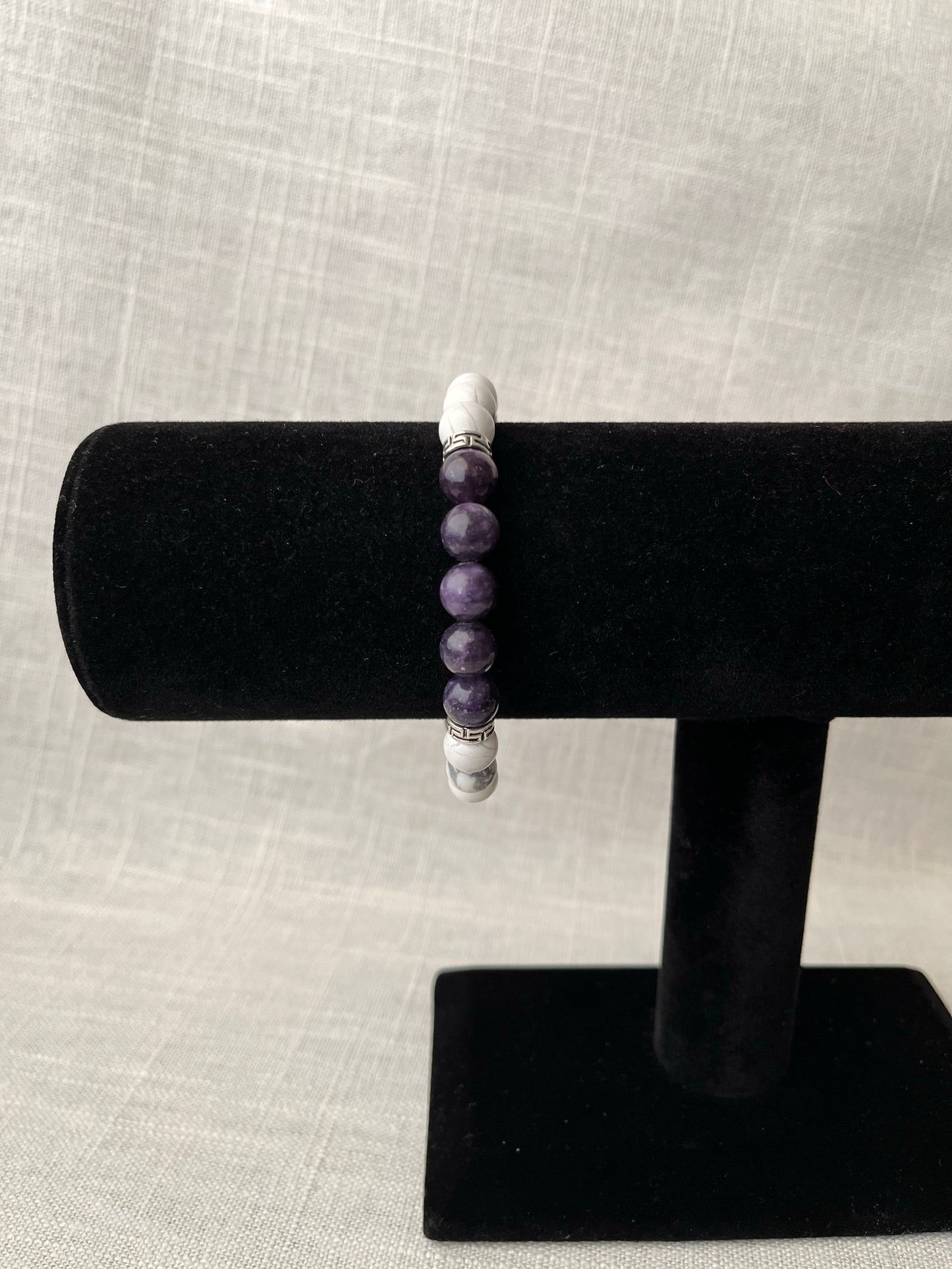 Large Lepidolite with Howlite Bracelet