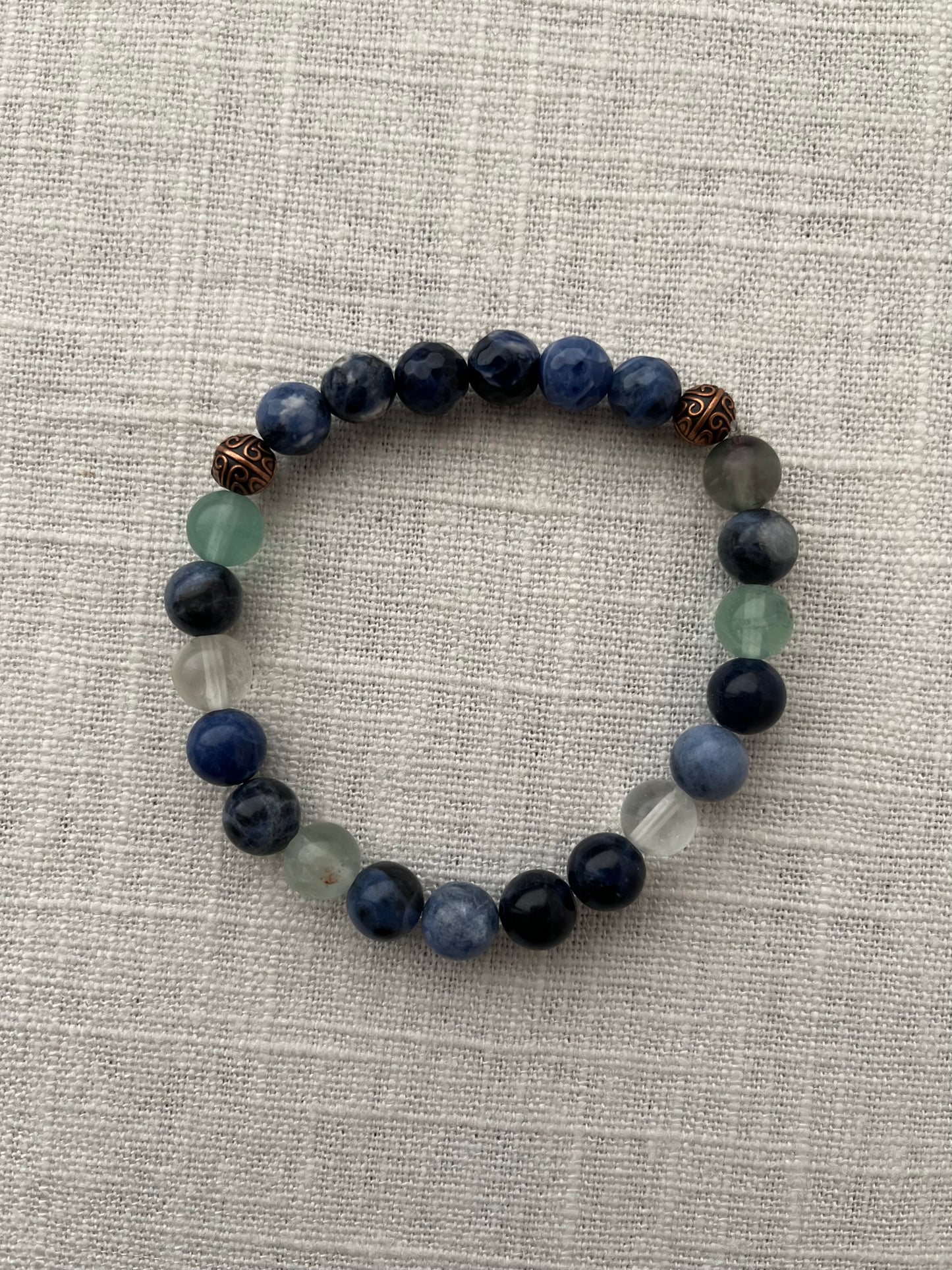 Large Sodalite with Fluorite Bracelet