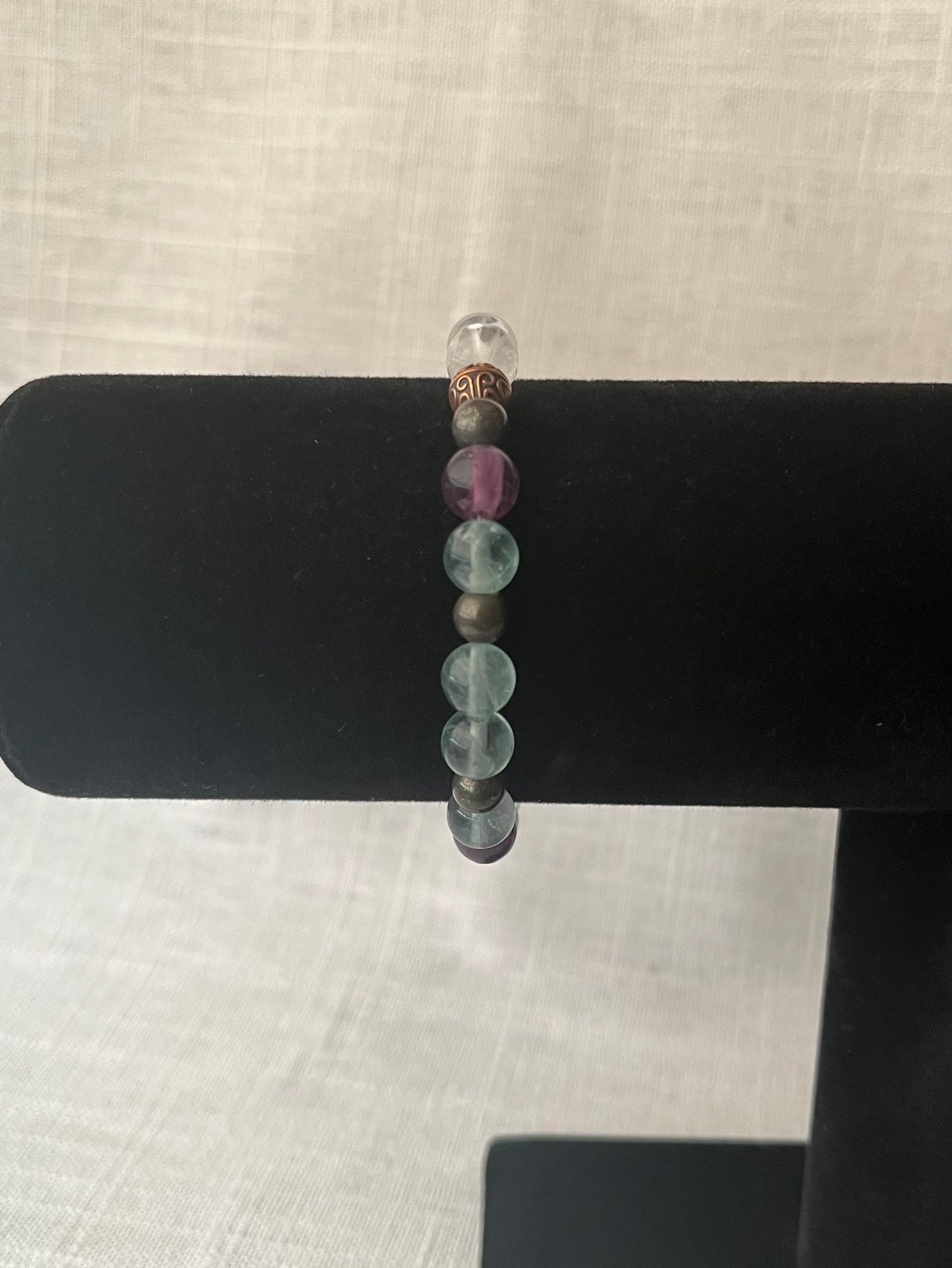 Fluorite with Pyrite Bracelet