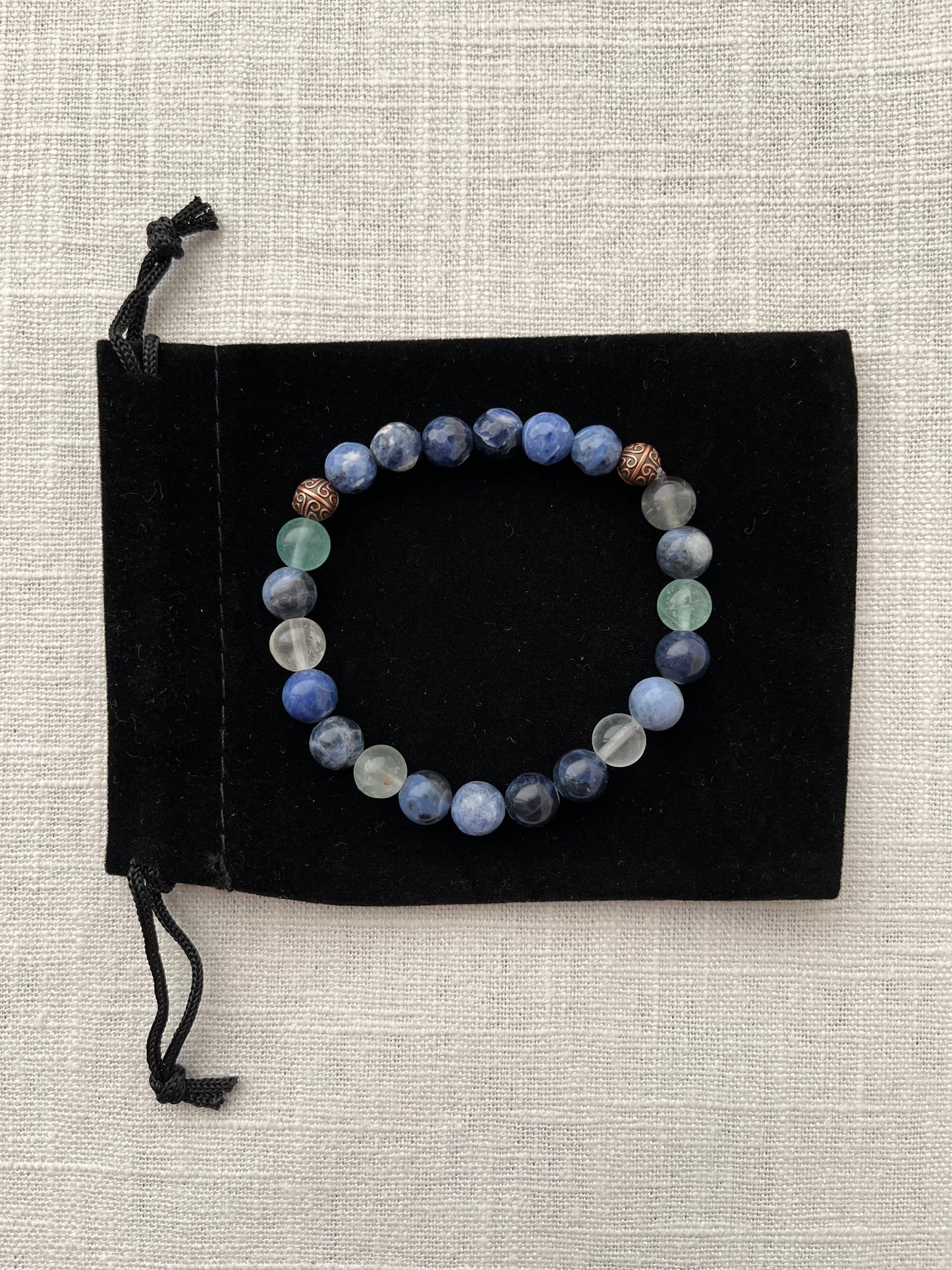 Large Sodalite with Fluorite Bracelet