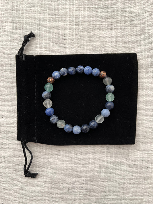 Large Sodalite with Fluorite Bracelet