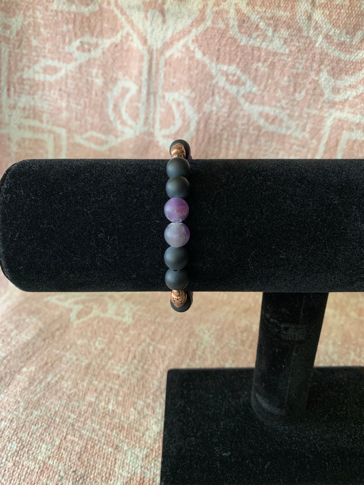 Onyx with Amethyst Bracelet