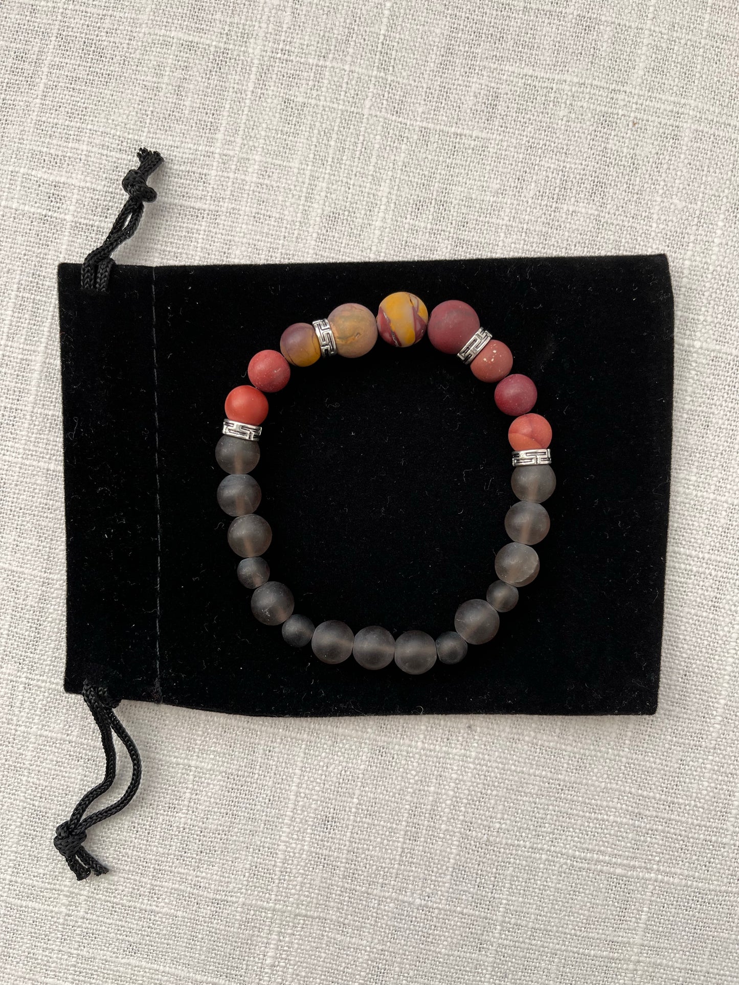 Large Mookaite with Smoky Quartz Bracelet