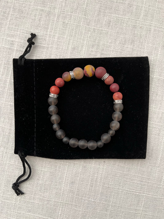 Large Mookaite with Smoky Quartz Bracelet