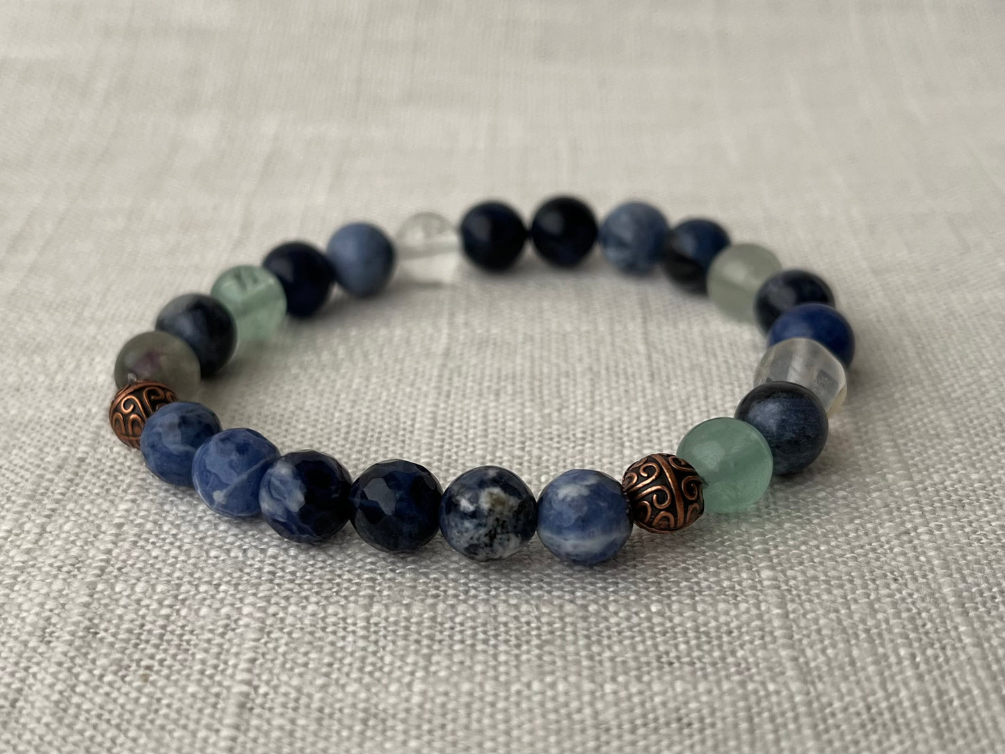Large Sodalite with Fluorite Bracelet
