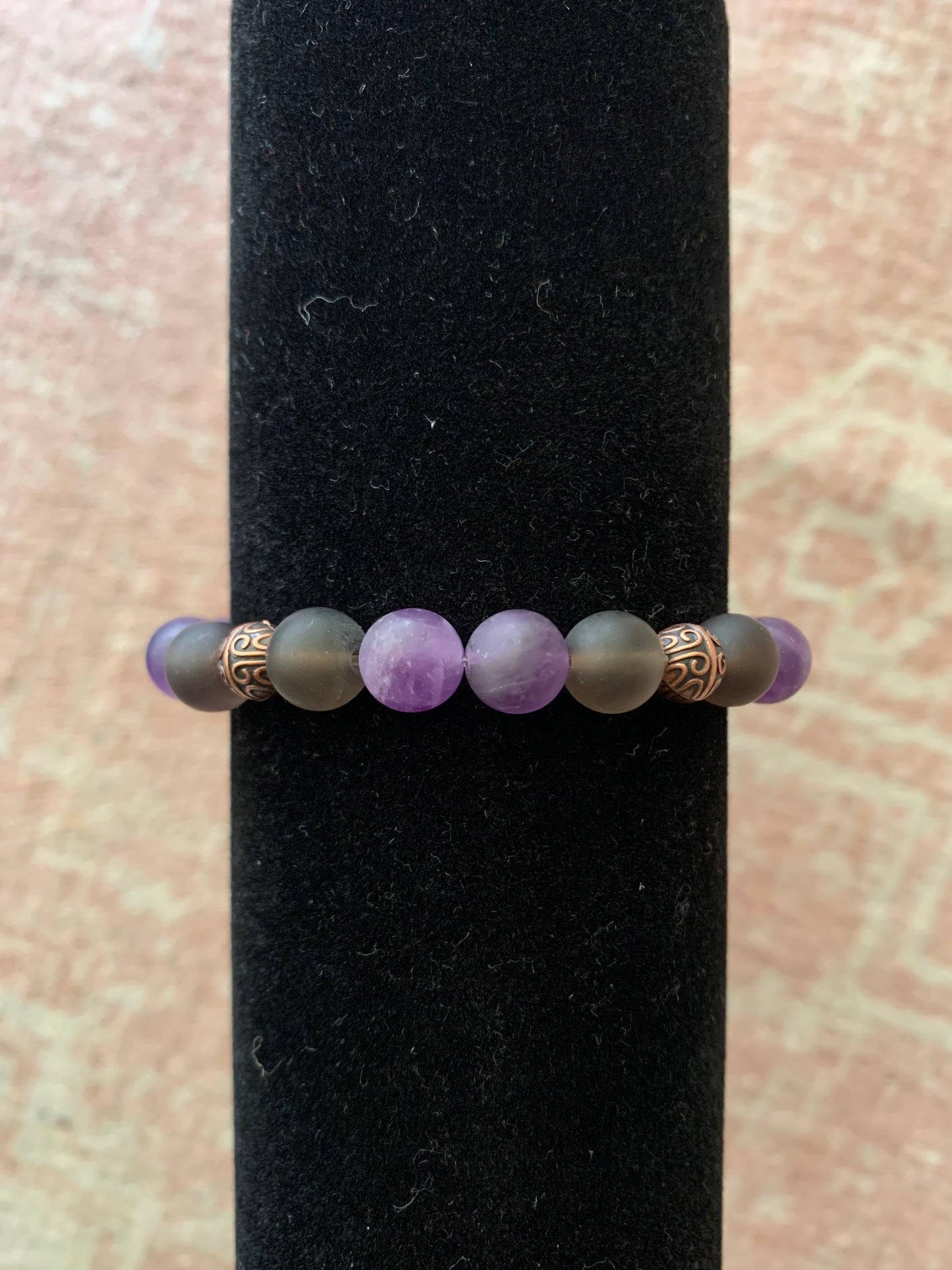 Smoky Quartz with Amethyst Bracelet