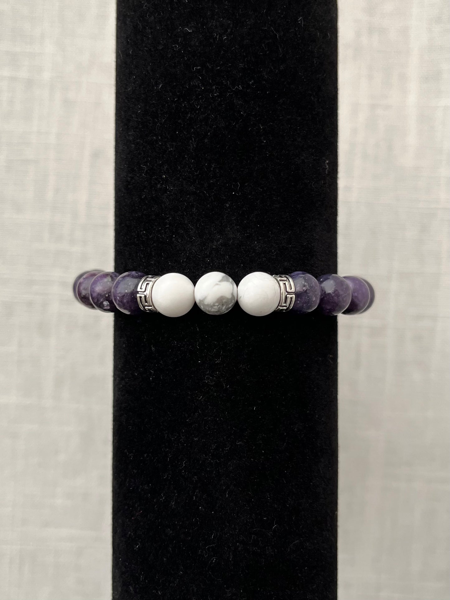 Large Lepidolite with Howlite Bracelet