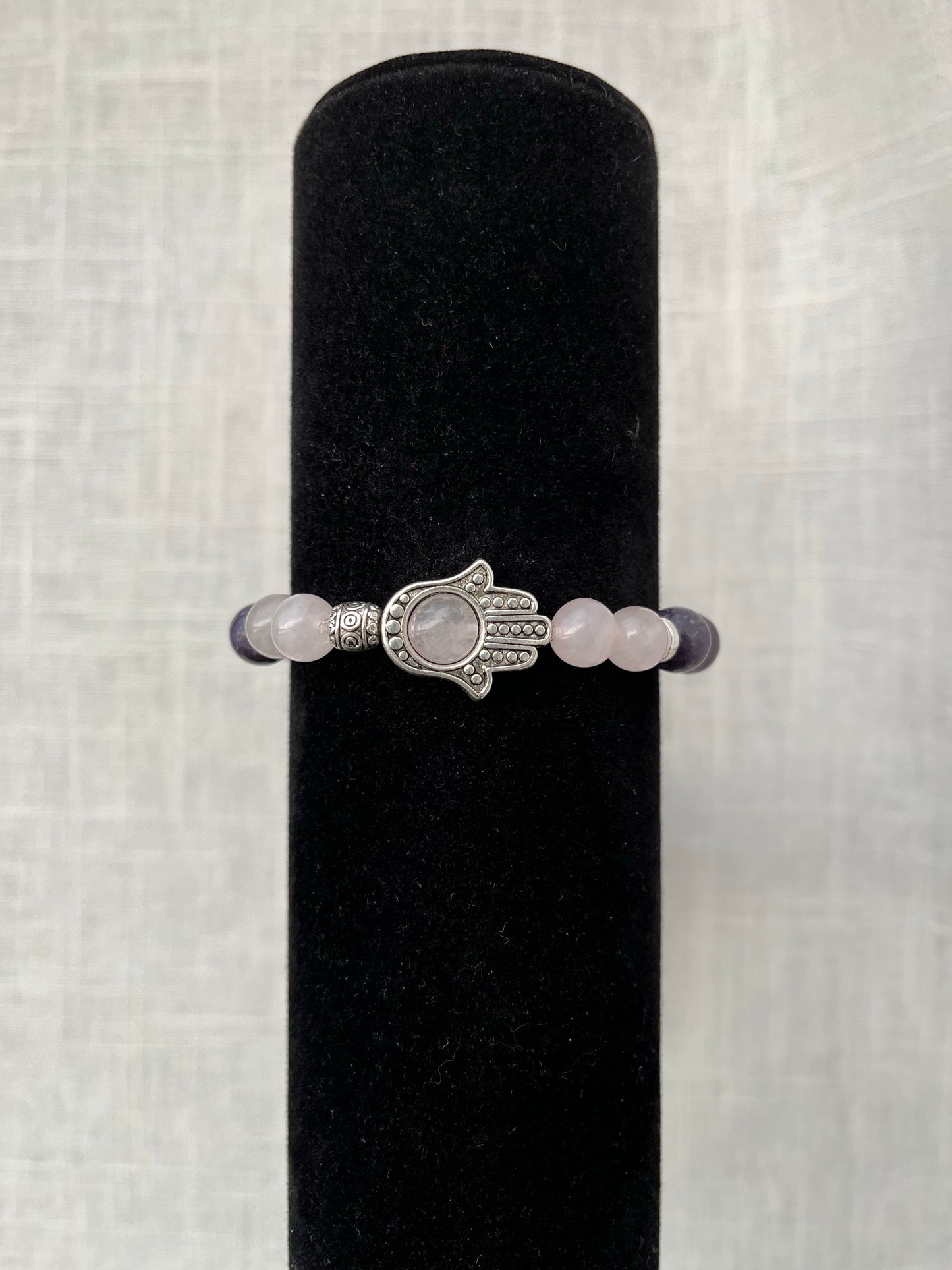 Large Rose Quartz with Lepidolite Bracelet