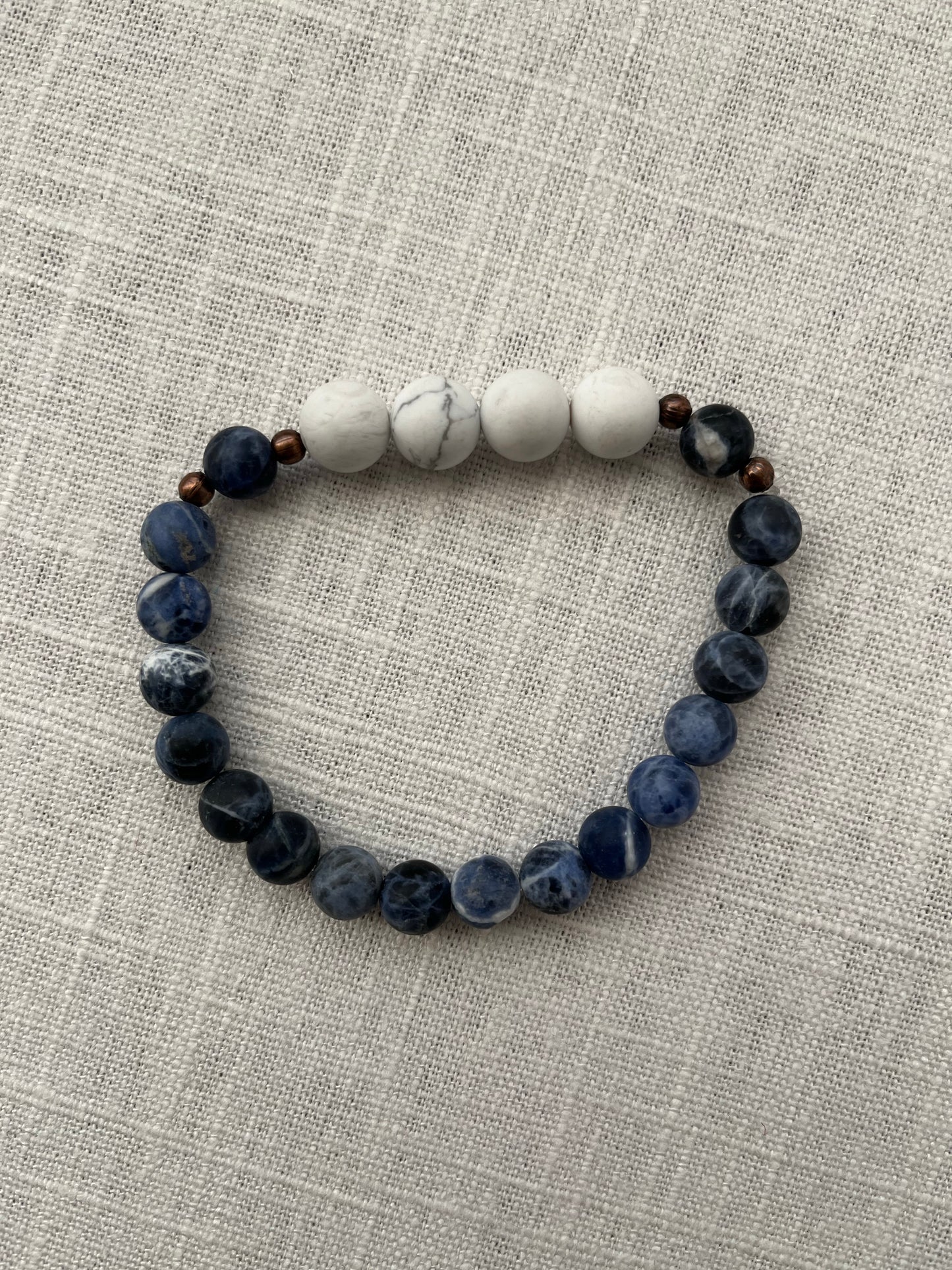 Large Sodalite with Howlite Bracelet