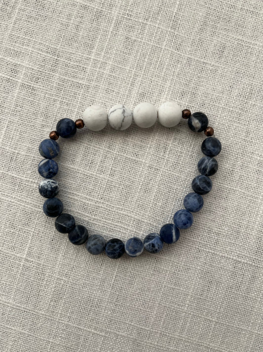 Large Sodalite with Howlite Bracelet