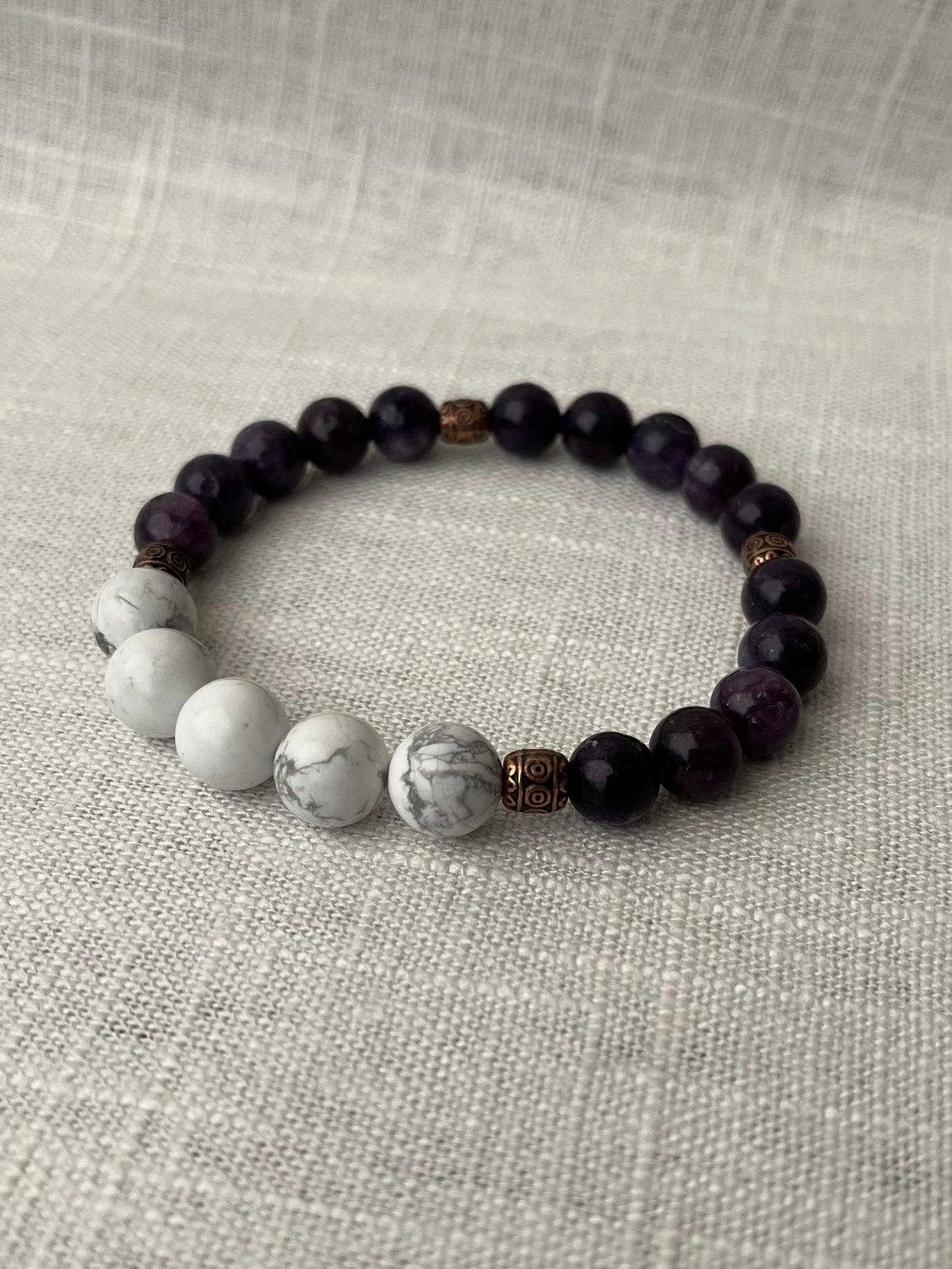 Large Lepidolite with Howlite Bracelet