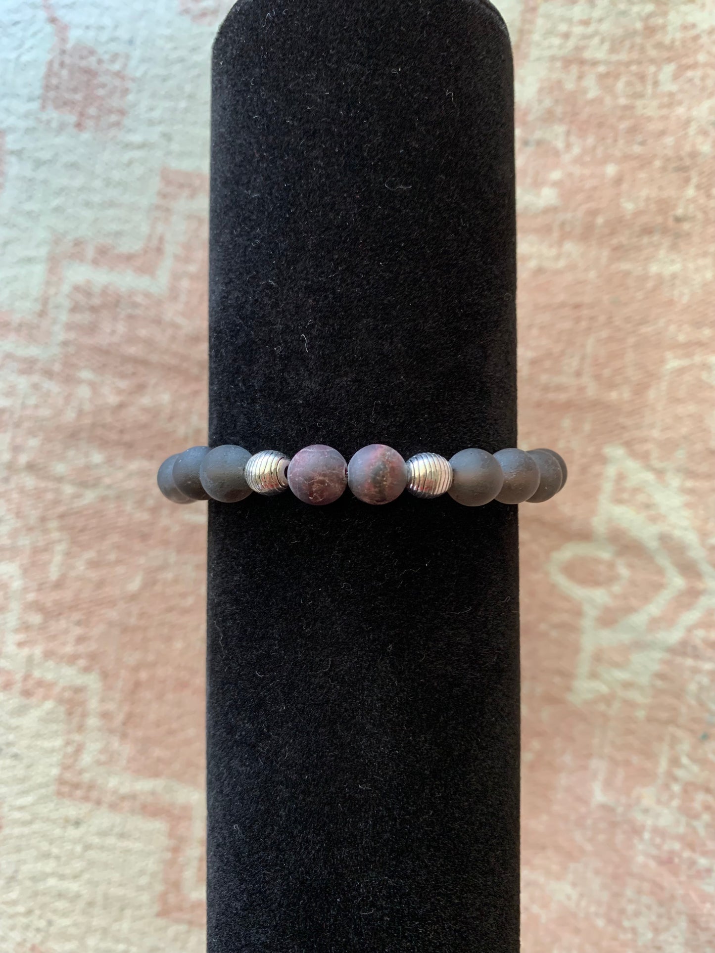 Smoky Quartz with Garnet Bracelet