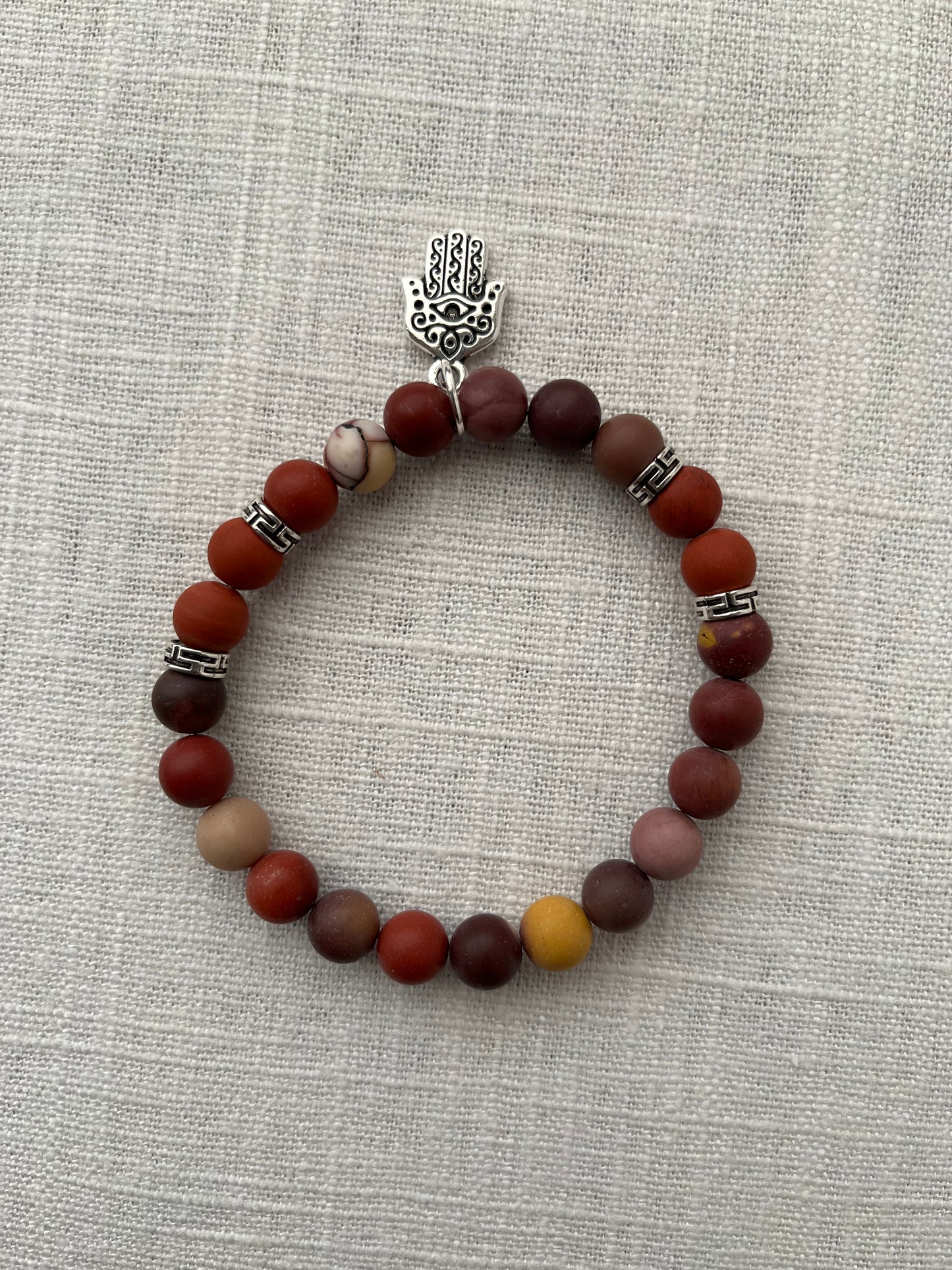 Large Mookaite with Red Jasper Bracelet