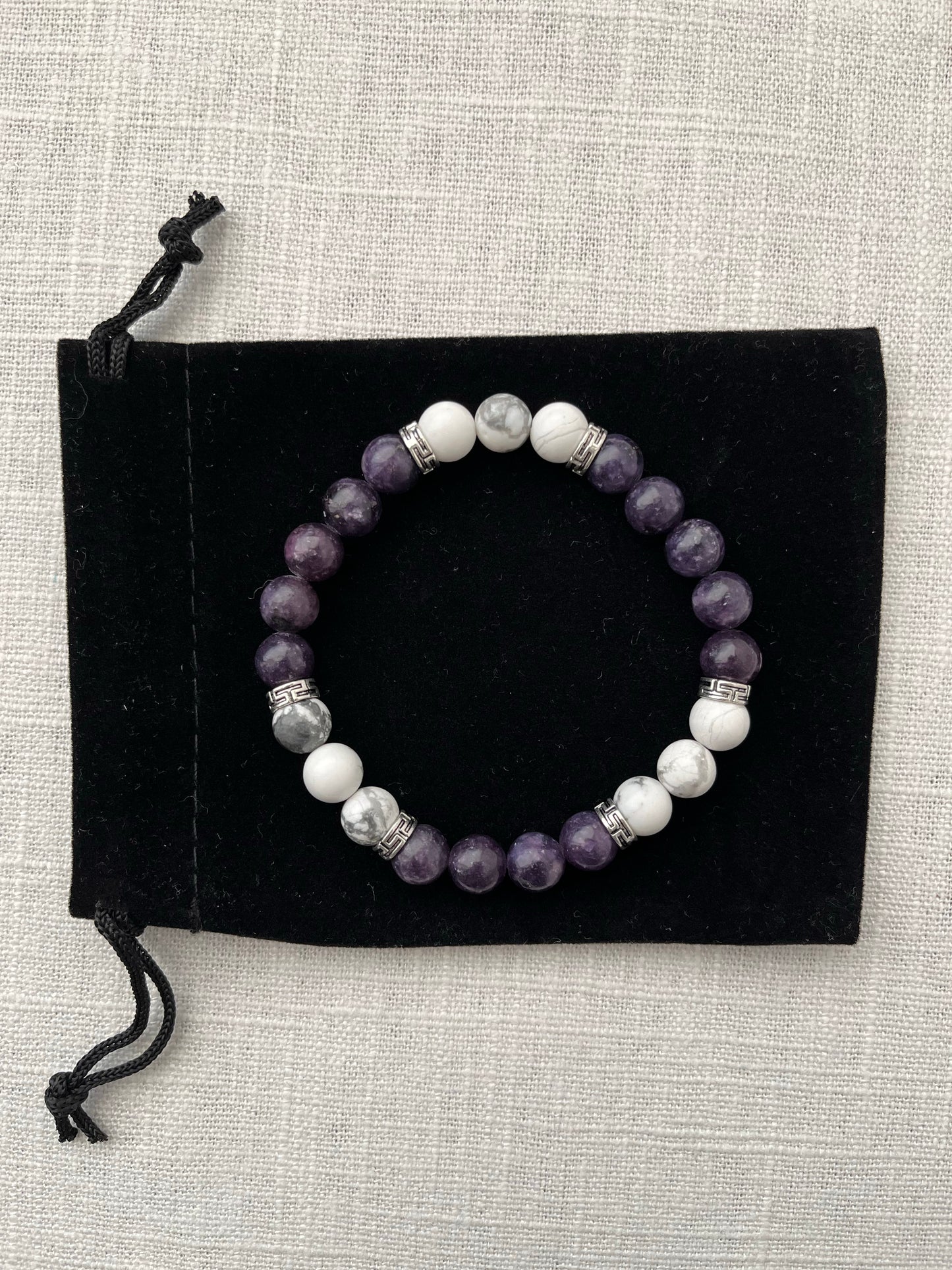 Large Lepidolite with Howlite Bracelet