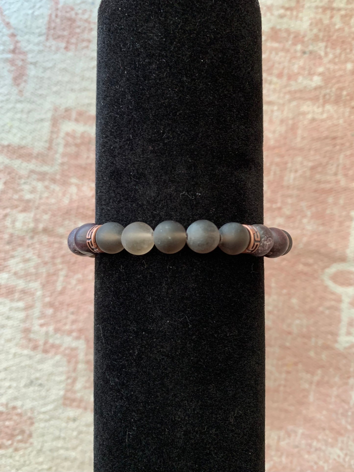 Smoky Quartz with Garnet Bracelet