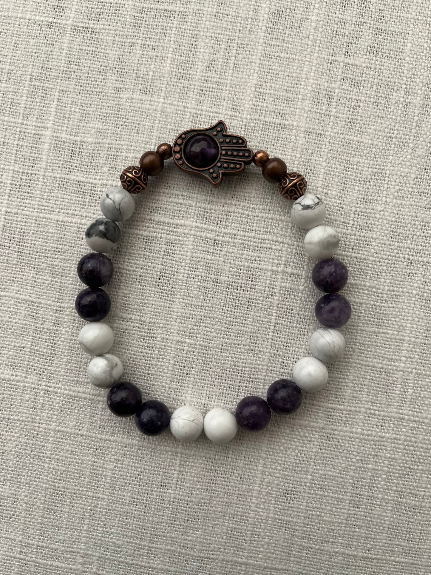 Large Lepidolite with Howlite Bracelet