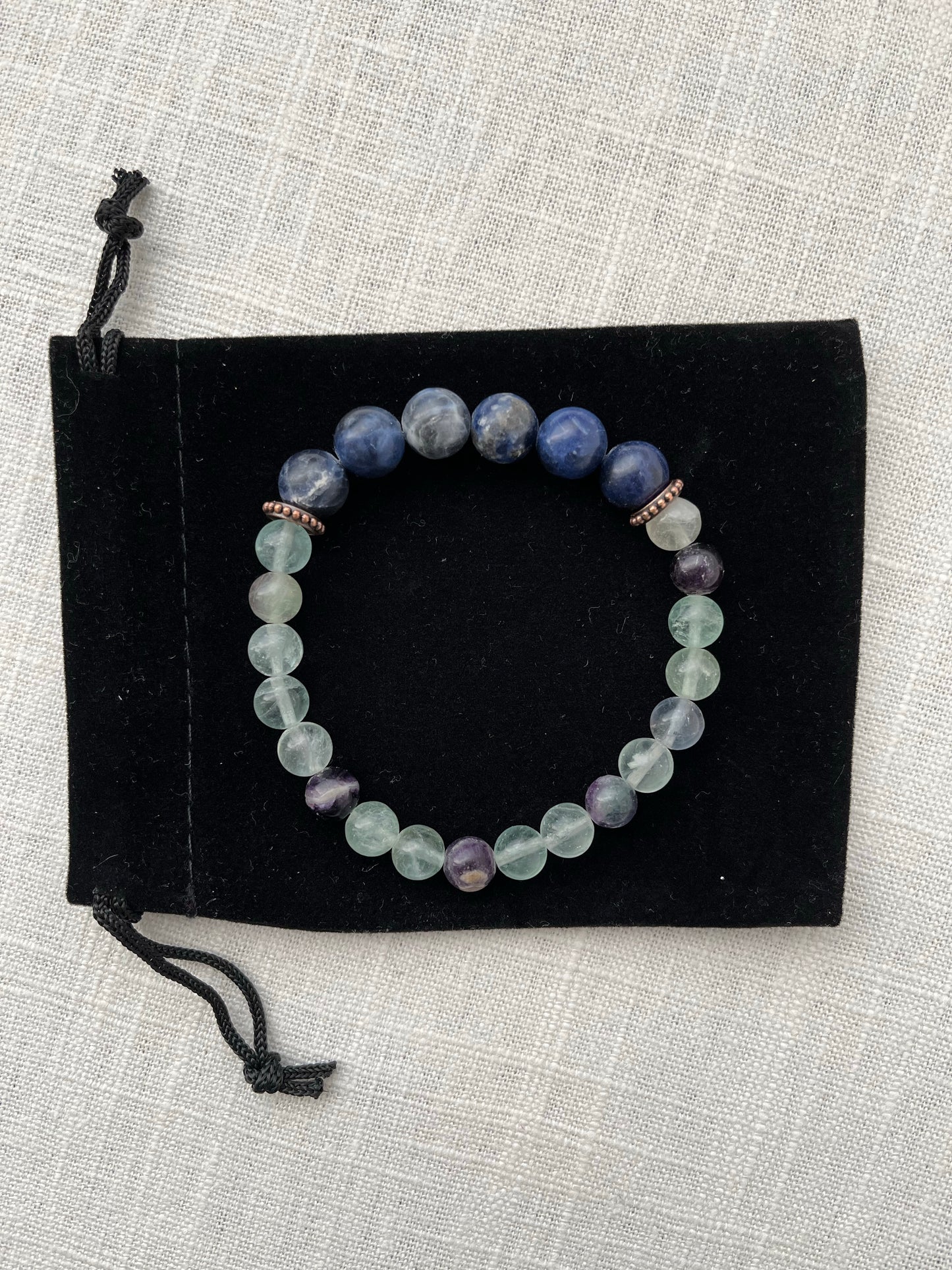 Large Fluorite with Sodalite Bracelet