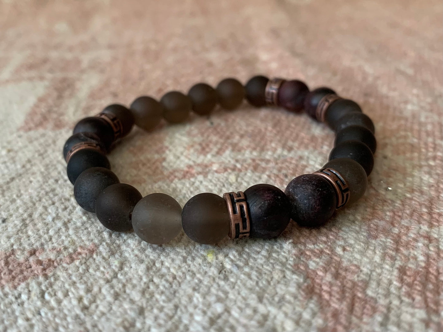 Smoky Quartz with Garnet Bracelet