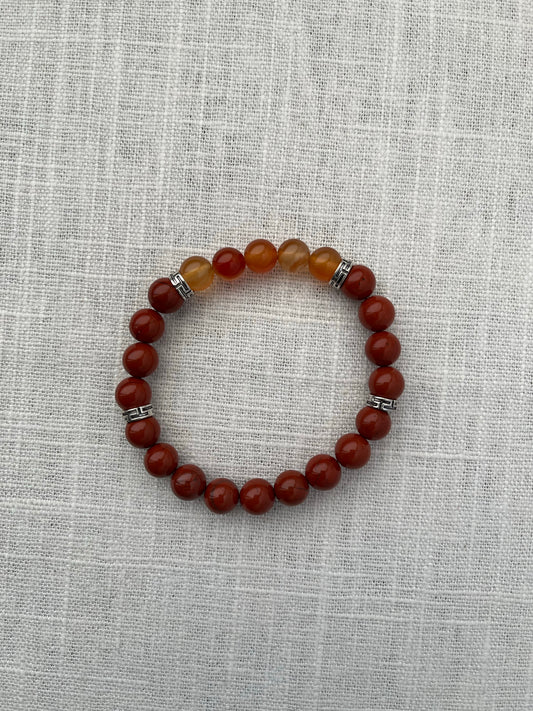 Red Jasper with Carnelian Bracelet