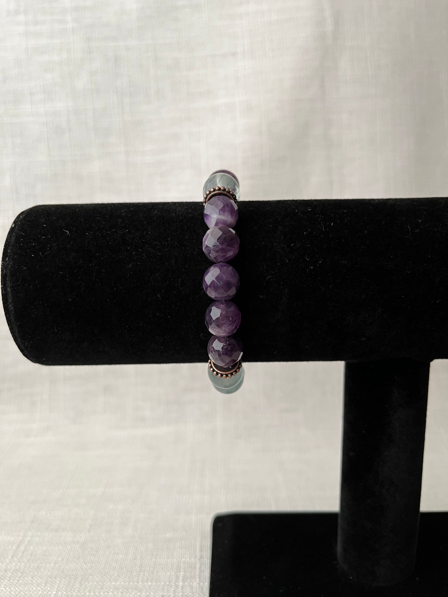Fluorite with Amethyst Bracelet