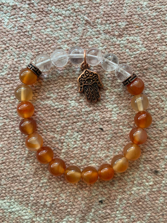 Carnelian with Clear Quartz Bracelet