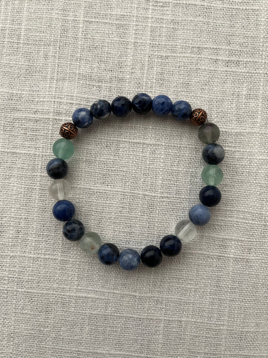 Large Sodalite with Fluorite Bracelet