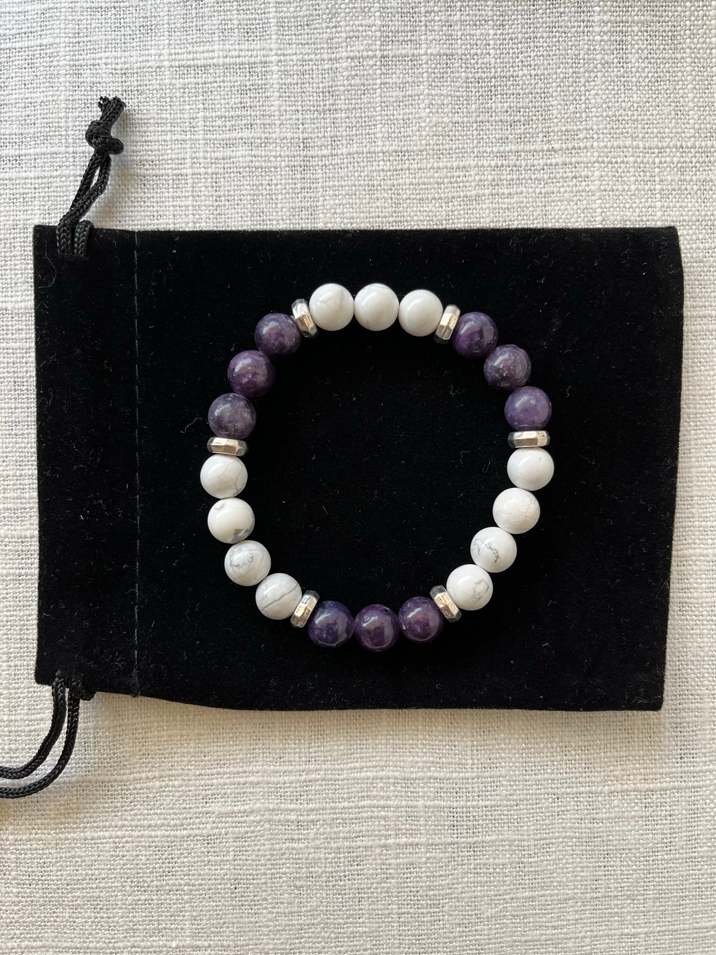 Lepidolite with Howlite Bracelet