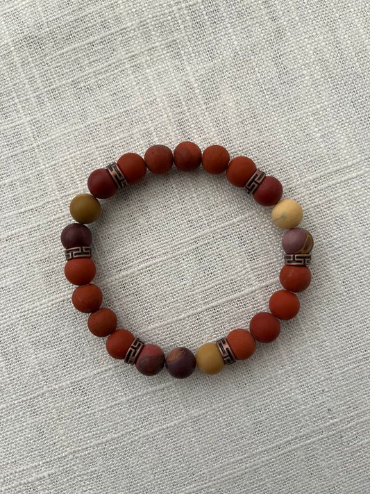 Red Jasper with Mookaite Bracelet