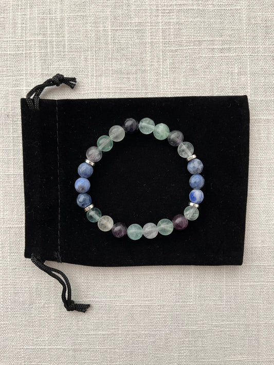 Fluorite with Sodalite Bracelet